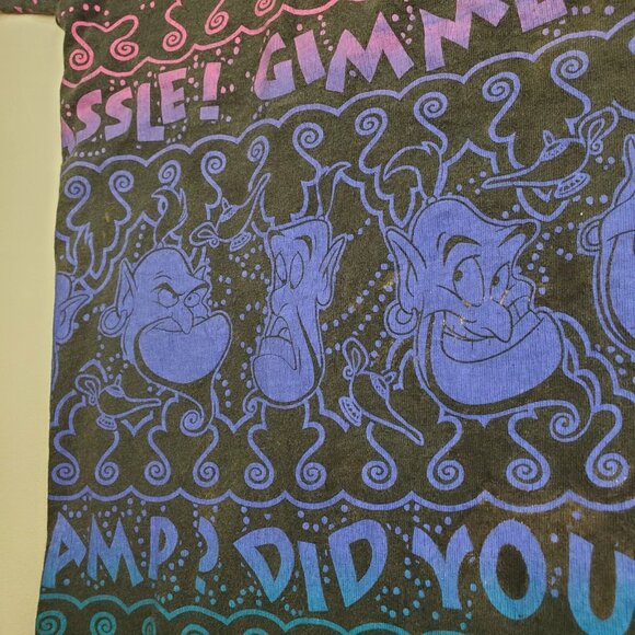 Vintage 90's Disney Aladdin Genie All Over Print Promo Shirt Single Stitch - Picture 5 of 7